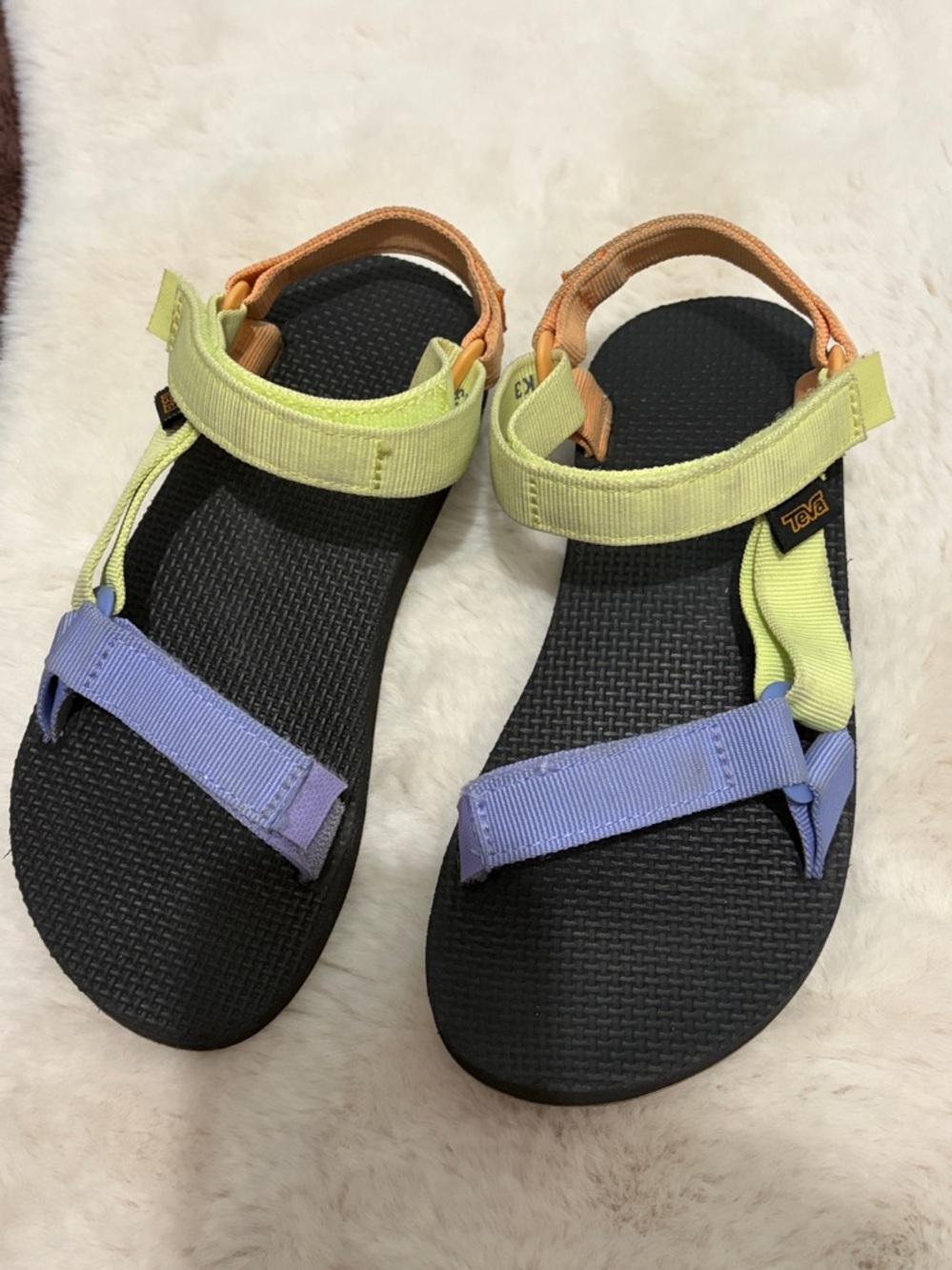 Teva Kids Multi-Color Sport Sandals - Black Sole with Pastel Straps